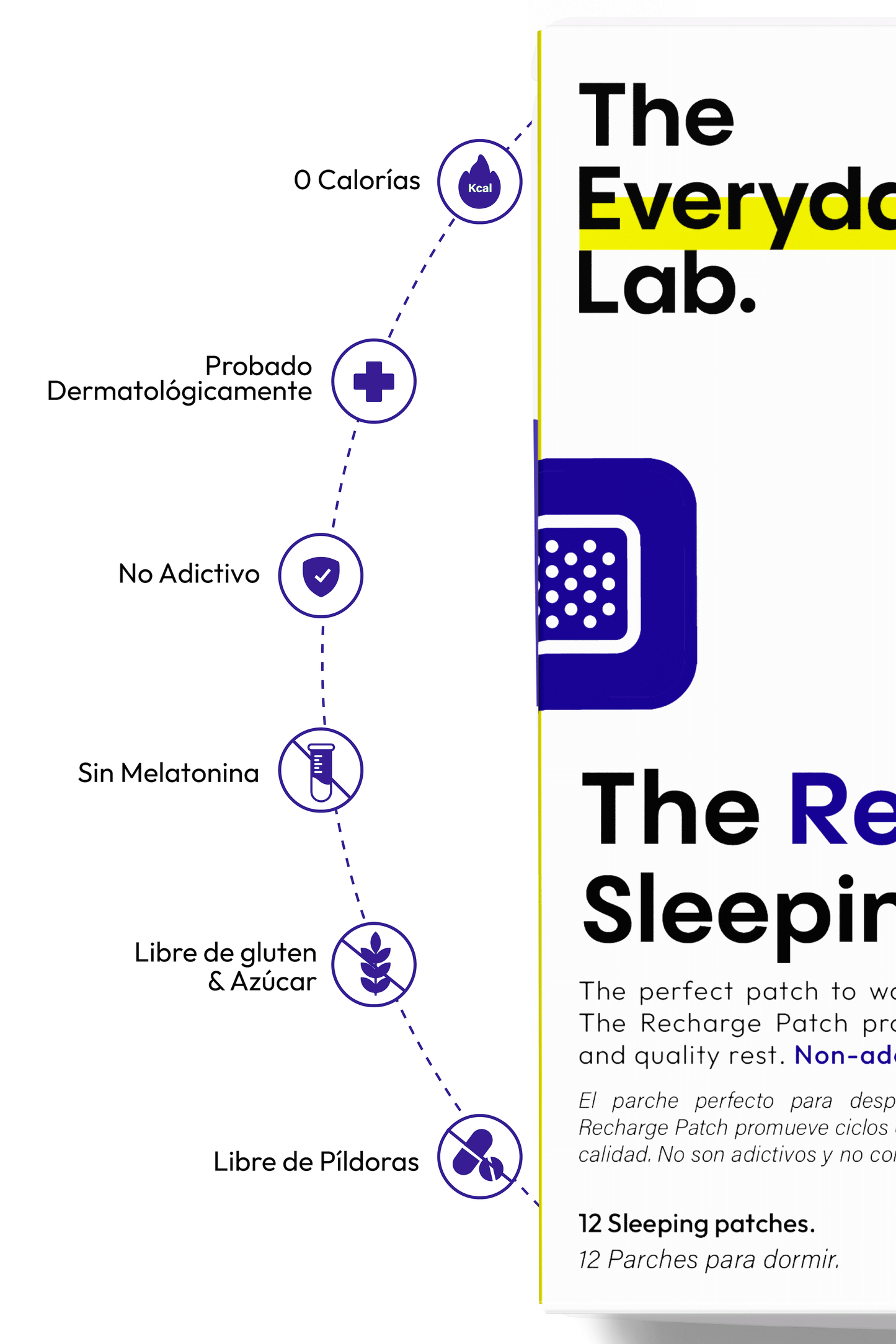 Parche para Dormir sin Melatonina de The Everyday Lab, parche transdérmico herbolario para sueño profundo y natural.