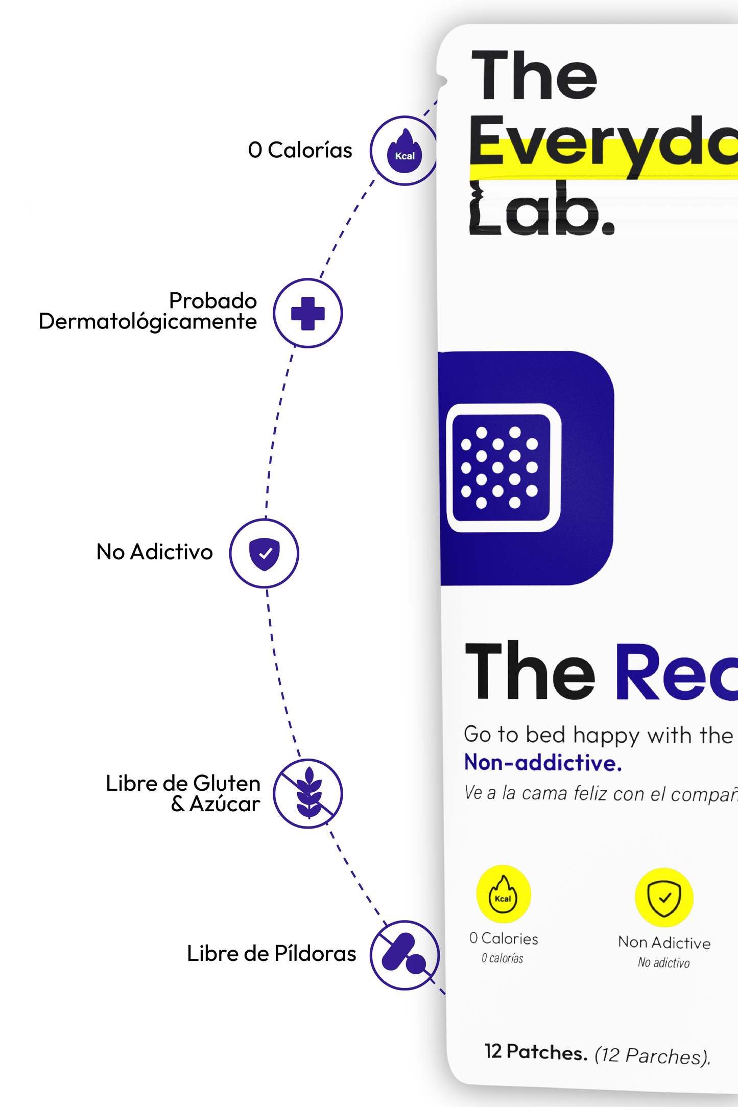 Recharge Sleeping Patch Everyday Lab – modo de uso aplica en zona sin vello 30 minutos antes de dormir