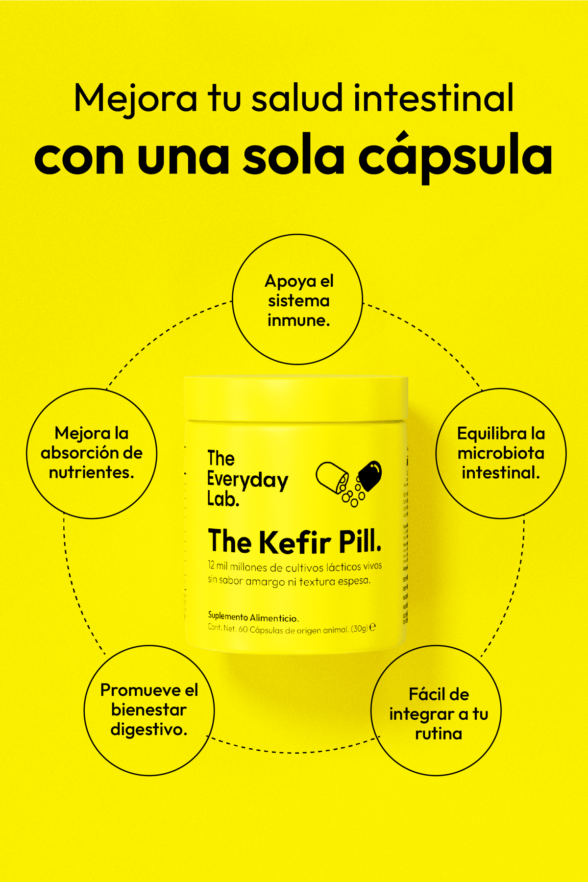 The Gut & Glow colágeno sublingual y Kefir Pill para cuidado del intestino y piel desde adentro