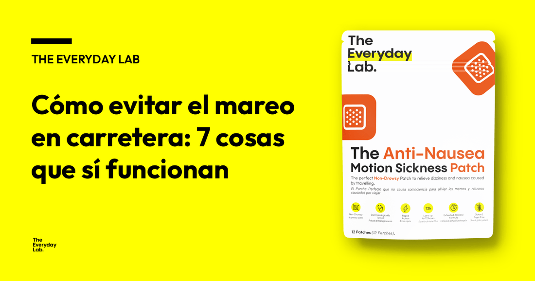 Portada del artículo: cómo evitar el mareo en carretera — The Anti-Nausea Patch de The Everyday Lab