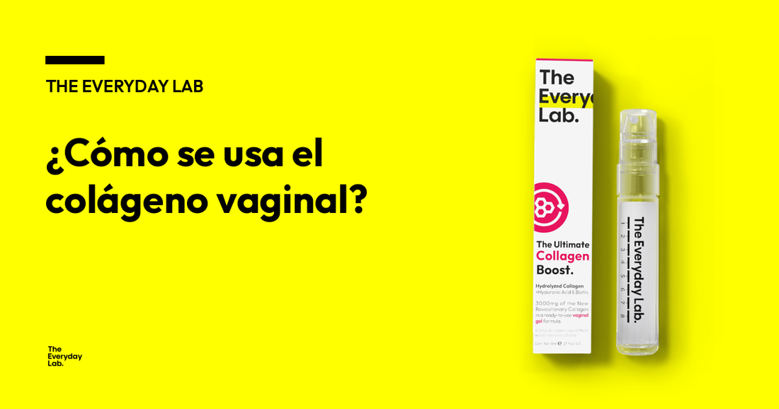 Cómo se usa el colágeno vaginal: gel The Ultimate Collagen Boost de The Everyday Lab con envase de 8 mL y pump