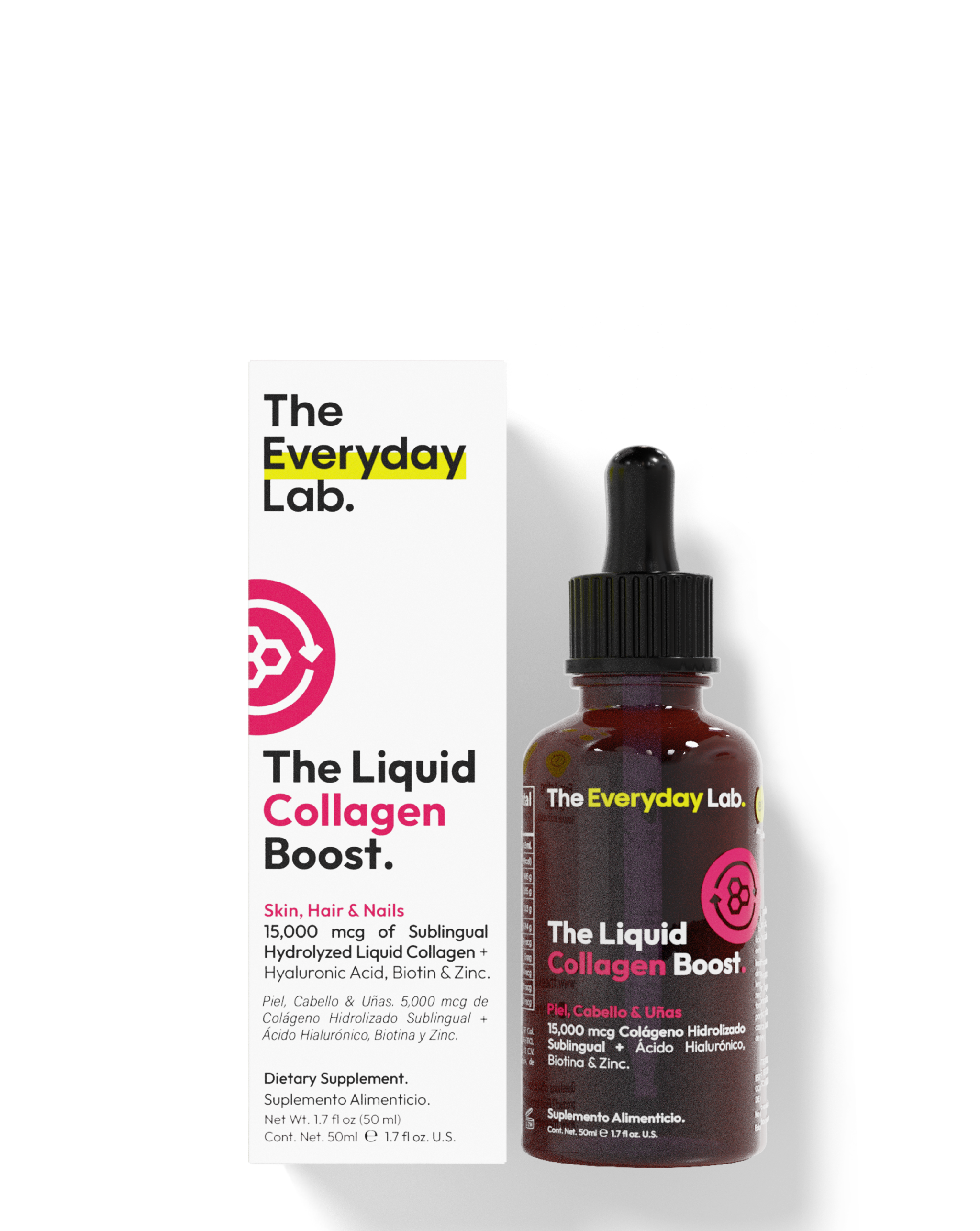 Botella de The Liquid Collagen Boost colágeno sublingual para piel firme y articulaciones saludables