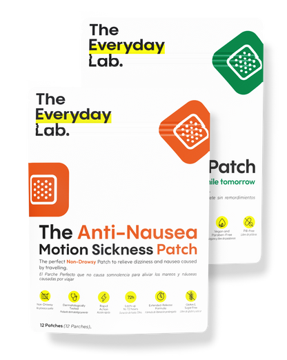 Combo de parches anti náuseas y anti cruda para alivio natural y prolongado del malestar y resaca