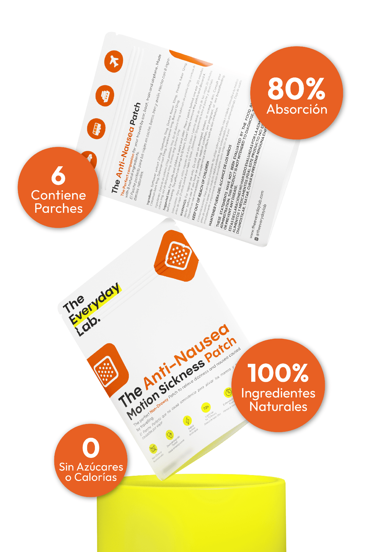 The Anti-Nausea Motion Sickness Patch (travel size 6 parches) | Parche Para El Mareo