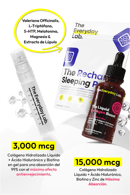 Kit The Beauty Sleep Ritual con colágeno líquido, gel y parche de sueño reparador para belleza nocturna