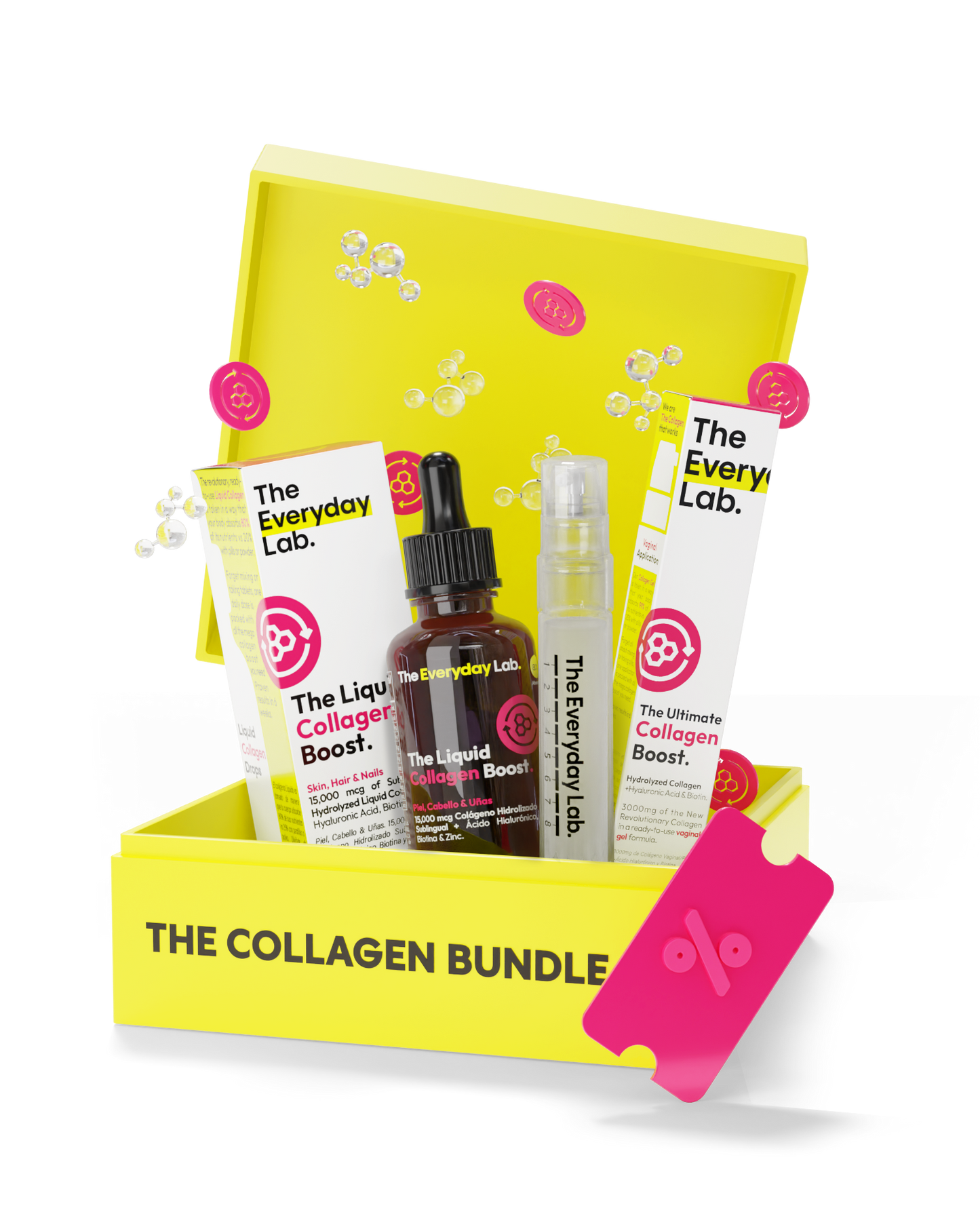 Paquete Collagen Bundle con colágeno sublingual y vaginal de The Everyday Lab para piel, cabello, uñas y bienestar íntimo