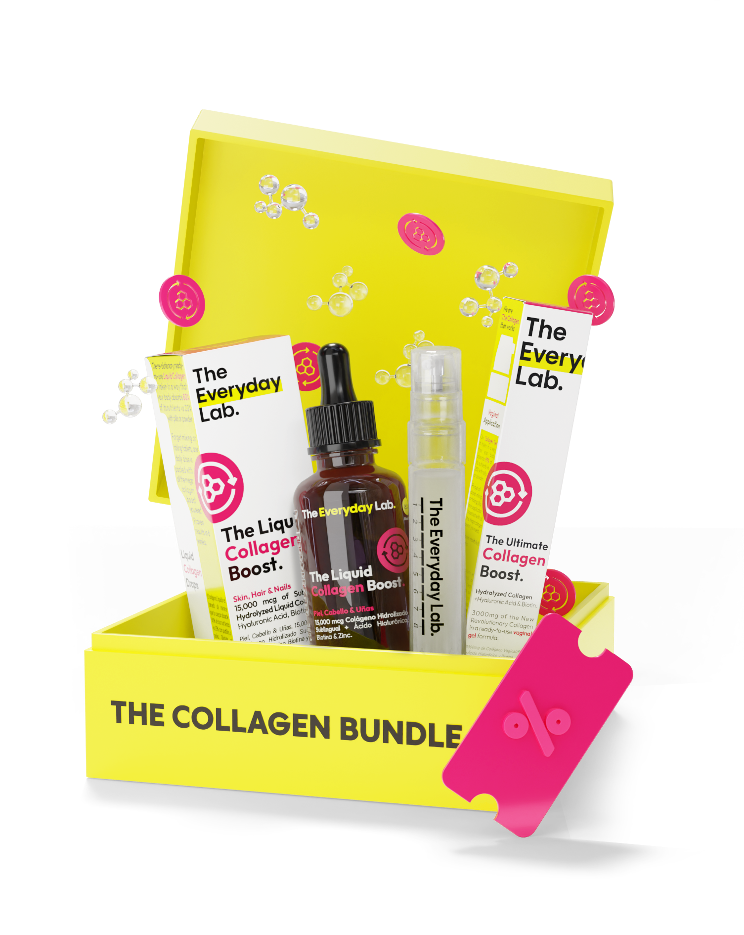 Paquete Collagen Bundle con colágeno sublingual y vaginal de The Everyday Lab para piel, cabello, uñas y bienestar íntimo