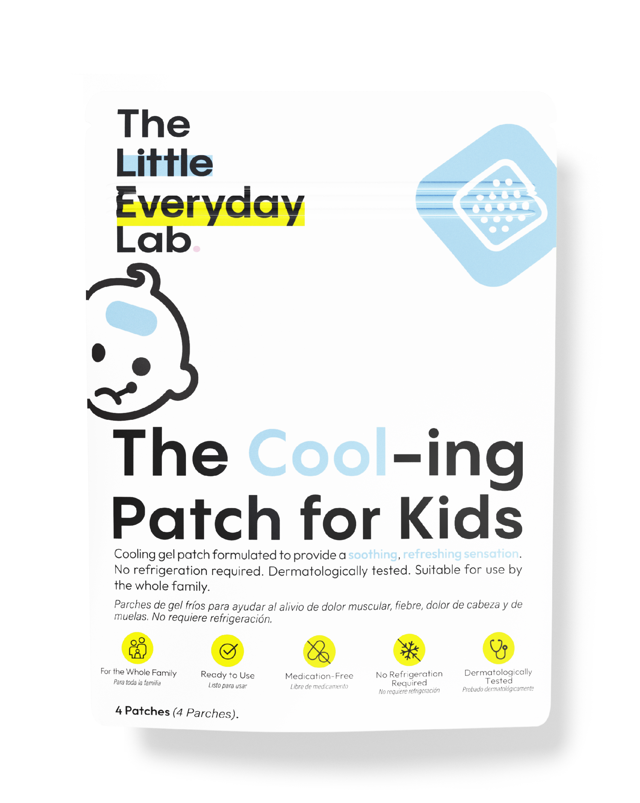 The Cool-ing Patch for Kids cooling gel patch for natural fever and pain relief in children medication-free and ready to use
