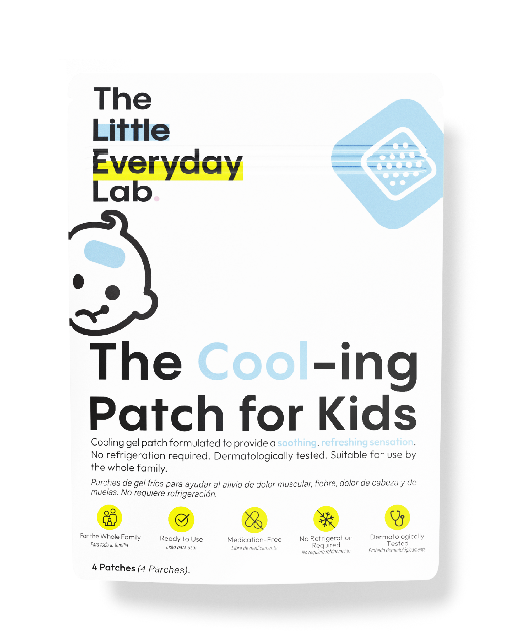 The Cool-ing Patch for Kids cooling gel patch for natural fever and pain relief in children medication-free and ready to use