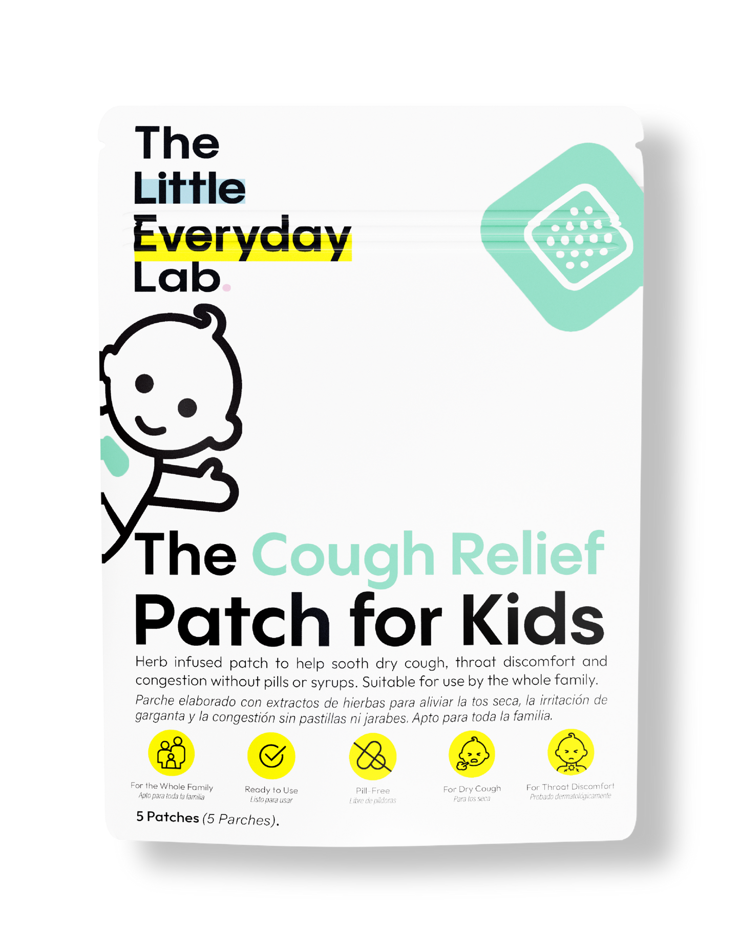 Parche para la Tos Infantil, alivio suave y transdérmico para niños con tos y congestión.