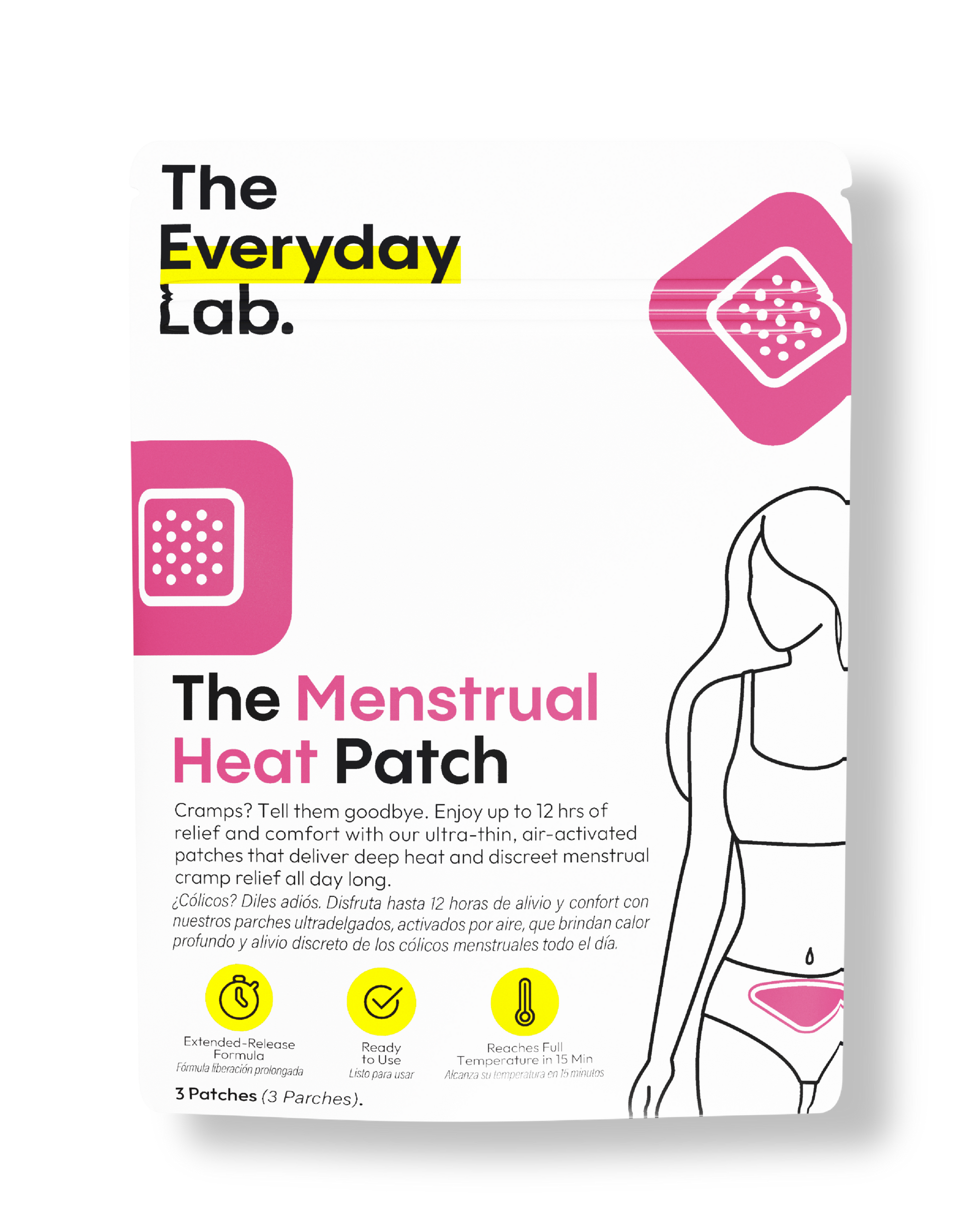 Parche caliente para cólicos menstruales ultradelgado de alivio térmico de hasta 12 horas