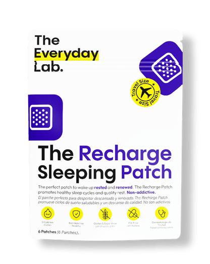 Parche para dormir The Recharge tamaño viaje con melatonina, valeriana y magnesio para sueño profundo y natural