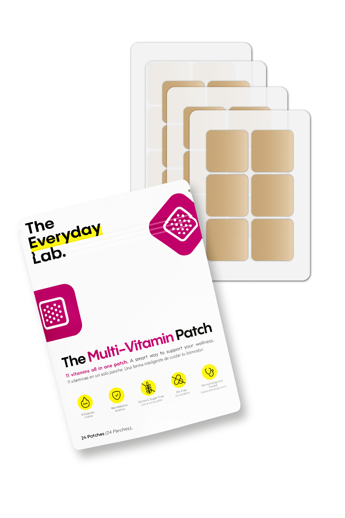Colágeno Líquido sublingual con parche multivitamínico para bienestar diario